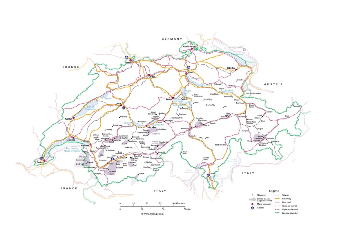 Швейцария достопримечательности карта