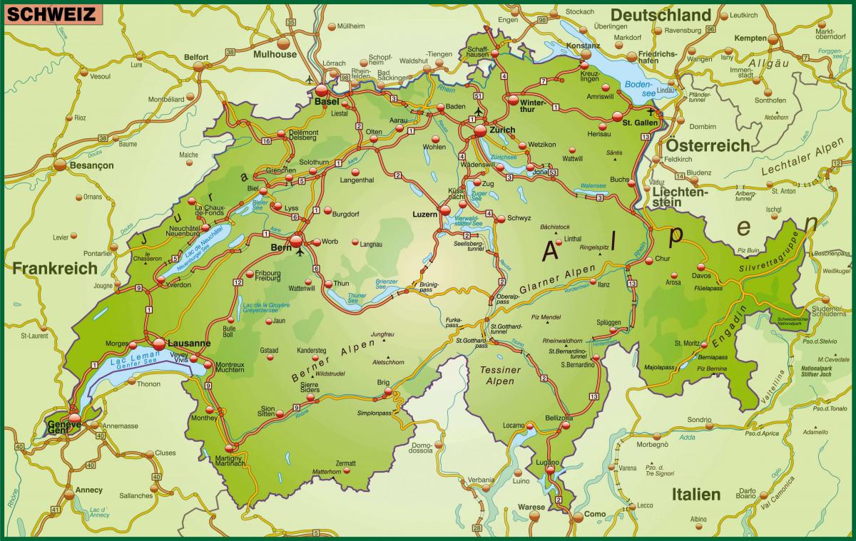 карта улица карте Базеля, Швейцария
