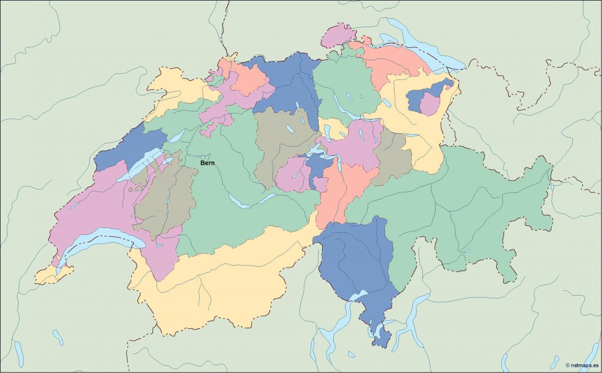 карта политическая карта Швейцарии