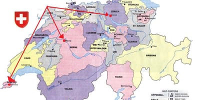 Женева Швейцария карта Европы