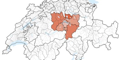 Карта центральной Швейцарии 