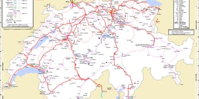 Путешествие на поезде в Швейцарию карте