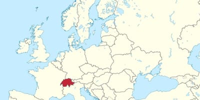 Карта мира со Швейцарией подчеркнул