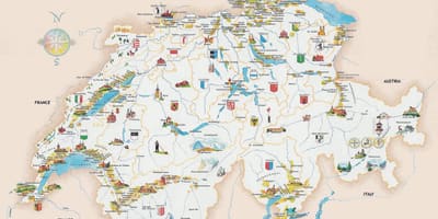 Туристических достопримечательностей в Швейцарии карте