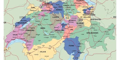 Карта Цюрих, Швейцария и окрестности