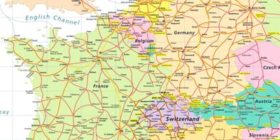 На карте Европы Швейцария