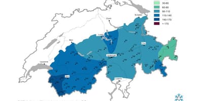 Карта снежный карте Швейцарии