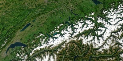 Карта Швейцарии со спутниковыми