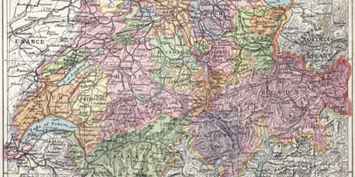 Карта старая карта Швейцарии