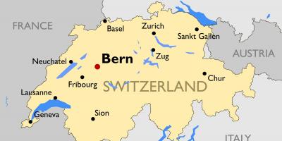 Карта Швейцарии с крупных городов