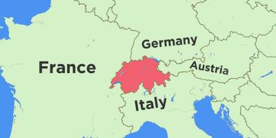 Карта Швейцарии и соседних стран